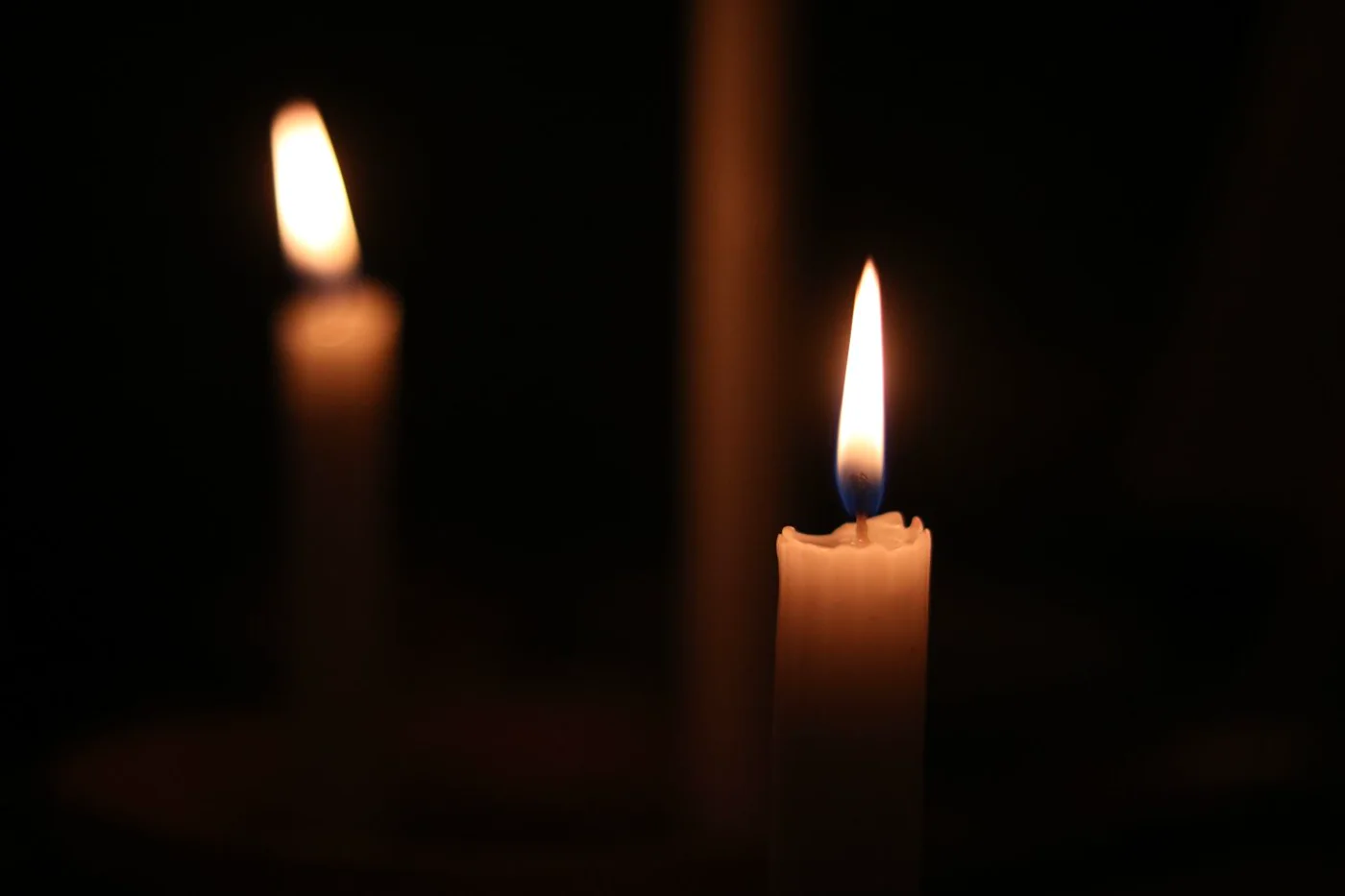 Candle burning during a blackout
